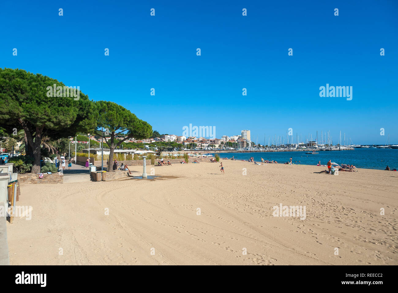 Beach, Sainte-Maxime, Var, Provence-Alpes-Cote d`Azur, France, Europe Stock Photo